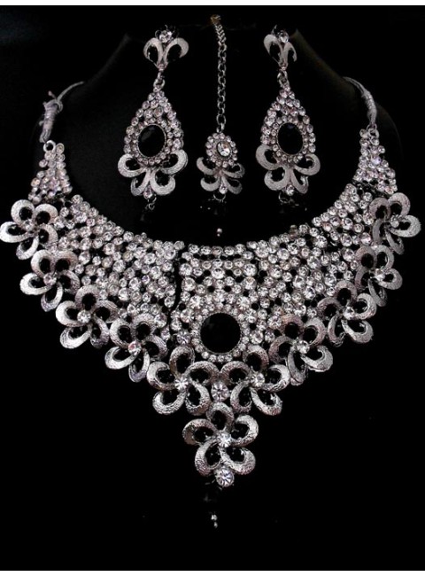 Rhodium Necklace Set